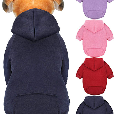 4 Pieces Small Dog Sweaters Dog Hoodie Clothes with Hat for Small Dogs Boy Chihuahua Clothes with Pocket Puppy Pet Winter Clothes Warm Hoodies Coat Sweater Shirt (XXS)
