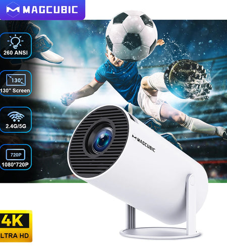 Projector Android 11 4K 1280*720P HY300 Dual Wifi 260ANSI 180°Flexible BT5.0 Cinema Outdoor Portable Projetor HY300 Pro