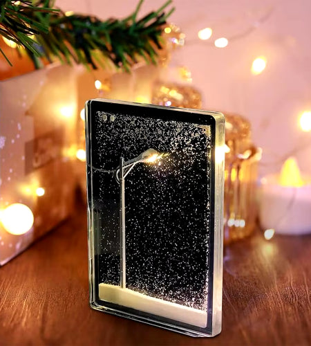 Snow Scene Night Light Night Street Lamps Christmas Crafts Snowy Night Lamp Decor Arts and Crafts Night Street Lamps for Girls