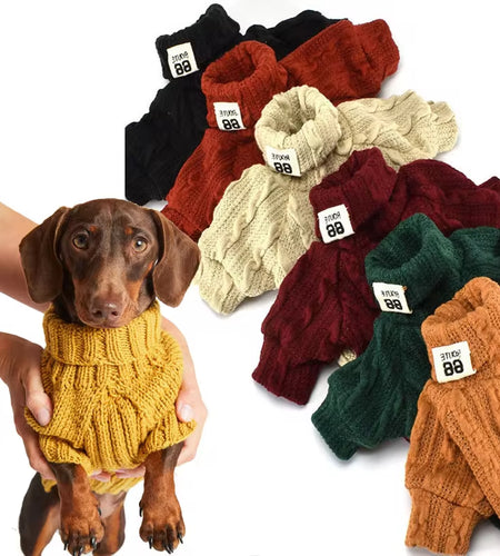 Dog Sweater Turtleneck Solid Color Dogs Clothes Warm Cotton for Puppy Small Medium Dogs Sweatshirt Jacket Chihuahua Teddy