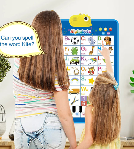 Electronic Alphabet Wall Chart, Alphabet and Numbers Learning Toddler Toys for 2 Year Olds, Educational Toys for 2 3 4 5 Year Olds Boys and Girls, ABC Learning Toys 2-4 with Dinosaur Pronunciat