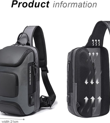 Sling Backpack Sling Bag Crossbody Backpack Shoulder Casual Daypack Rucksack for Men