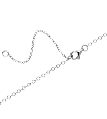 - Women'S Silver Plated Cubic Zirconia Heart Pendant Necklace, 18"