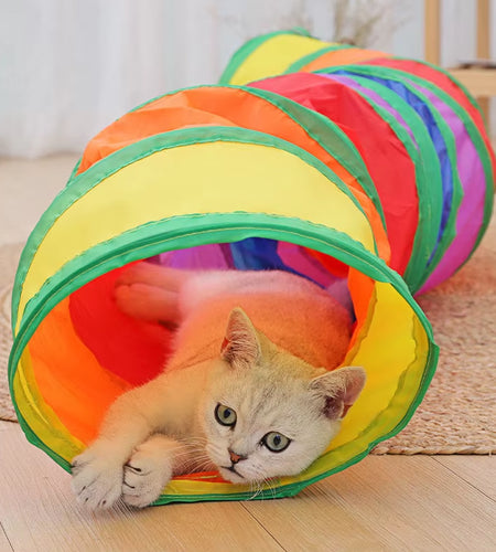 Plush Pets Cat Kennel Gray Foldable round Cats Nest Crossing Tunnel Bed Winter Warm Collapsible Basket Cushion Mat Pet Supplies